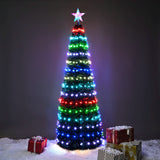 ZUN 6 ft Pre-lit Artificial Christmas Tree with lighted star finial & 282 pcs RGB fairy LED lights for 55840695