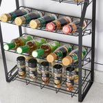 ZUN Black Four Tier Kitchen Seasoning Storage Rack Counter Organizer Spice Rack Shelf for Seasoning 75215213