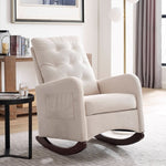 ZUN [Video] Welike 25.6"W Modern Accent High Backrest Living Room Lounge Arm Rocking Chair, Two Side W834119098
