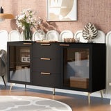 ZUN Featured Two-door Storage Cabinet with Three Drawers and Metal Handles , Suitable for Corridors, WF308421AAB