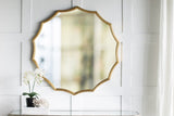 ZUN D40" Round Sunburst Wall Mirror with Gold Finish, Wall Decor Mirror for Entryway Bedroom Living Room W2078135184