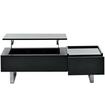 ZUN ON-TREND Multi-functional Coffee Table with Lifted Tabletop, Contemporary Cocktail Table with Metal WF299854AAB