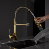 ZUN Commercial Kitchen Faucet with Pull Down Sprayer, Single Handle Single Lever Kitchen Sink Faucet W1932P156146