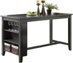 ZUN Modern Casual 1pc Counter Height High Dining Table w Storage Shelves Gray Finish Wooden Kitchen B01164101