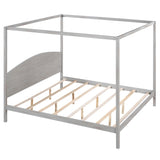 ZUN King Size Canopy Platform Bed with Headboard and Support Legs, Grey Wash WF309291AAE