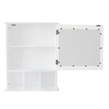 ZUN Single Door Three Compartment Storage Bathroom Cabinet –White 06324374