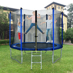 ZUN 10FT Round Trampoline for Kids with Safety Enclosure Net, Outdoor Backyard Trampoline with Ladder, 54381196