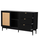 ZUN U_Style Featured Two-door Storage Cabinet with Three Drawers and Metal Handles , Suitable for WF308422AAB