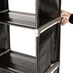 ZUN Multifunctional Assembled 3 Tiers 9 Compartments Storage Shelf Black 50608386