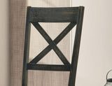 ZUN 2pcs Chairs Farmhouse Design Antique Oak / Antique Black Two-Tone X-shaped back Kitchen B011111837