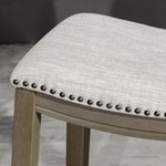 ZUN Saddle Stool -25" Counter Stool, Gray/Light Gray Fabric, Set of 2 B046P144394