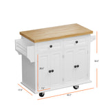 ZUN Kitchen Island Cart with Two Storage Cabinets Two Locking Wheels,43.31 Inch Width,4 Door Cabinet 13275149