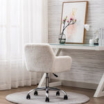 ZUN HengMing Faux Fur Home Office Chair,Fluffy Fuzzy Comfortable Makeup Vanity Chair ,Swivel Desk Chair W21228454