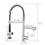 ZUN Commercial Kitchen Faucet with Pull Down Sprayer, Single Handle Single Lever Kitchen Sink Faucet W1932P155964