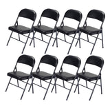 ZUN 4pcs Elegant Foldable Iron & PVC Chairs for Convention & Exhibition Black 33457557