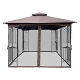 ZUN 10x10 Outdoor Patio Gazebo Canopy Tent With Ventilated Double Roof And Mosquito net W41940786