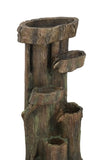 ZUN 11x13.4x31.5" Rustic Decorative Tree Trunk 5 Tier Water Fountain, with Light Pump, for Indoor W2078138956