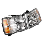 ZUN 2007-2013 Chevy Silverado1500 2500 3500 Crystal Headlights Headlamps Left Right 60085606