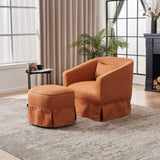 ZUN Swivel Barrel Chair With Ottoman, Swivel Accent Chairs Armchair for Living Room, Reading Chairs for W1361141717