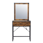 ZUN Styling Barber Station With Mirror Drawer and Charging Station, Beauty Salon Spa Equipment, Rustic W2181P155884
