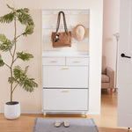 ZUN Entryway Bedroom Armoire,Shoe Cabinet,Wardrobe Armoire Closet, Drawers and Shelves, Handles, Hanging 86561655
