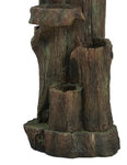 ZUN 11x13.4x31.5" Rustic Decorative Tree Trunk 5 Tier Water Fountain, with Light Pump, for Indoor W2078138956