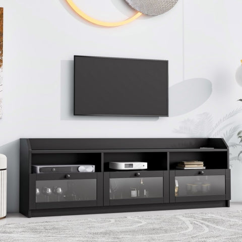 ZUN ON-TREND Sleek & Modern Design TV Stand with Acrylic Board Door, Chic Elegant Media Console for TVs WF308424AAB