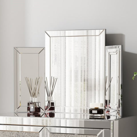 ZUN Dressing table mirror Trifold vanity mirror W104337373