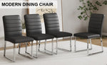 ZUN A set of 4 dining black dining chair set, PU material high backrest seats and sturdy leg W1151134522