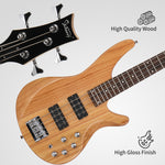 ZUN 44 Inch GIB 4 String H-H Pickup Laurel Wood Fingerboard Electric Bass 82198369
