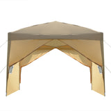 ZUN 3 x 3m Two Doors & Two Windows Practical Waterproof Right-Angle Folding Tent Khaki 06632716