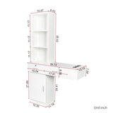 ZUN White modern simple hair desk, multi-layer storage, large storage space W33163006