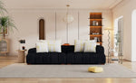 ZUN 103.9" Modern Couch Corduroy Fabric Comfy Sofa with Rubber Wood Legs, 4 Pillows for Living Room, WF309991AAB