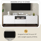 ZUN U-Can Modern TV Stand for 70 inch TV, Entertainment Center with Adjustable Shelves, 1 Drawer and WF306723AAK