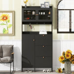 ZUN ON-TREND Modernist Shoe Cabinet with Open Storage Space, Practical Hall Tree with 3 Flip Drawers, WF313656AAB