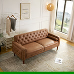 ZUN Comfortable leather PU sofa bed, sturdy and durable sofa chair, suitable for living room, parlor 41657984