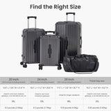 ZUN Luggage Set 4 pcs , PC+ABS Durable Lightweight Luggage with Collapsible Cup W1668135441