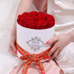 ZUN Round Red Rose | Gold Red Alternate Ribbon Carton 51181583
