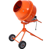 ZUN 370W Portable Electric Concrete Mixer Cement Mixing Barrow Machine Mixing Mortar Handle with Wheel W46572270