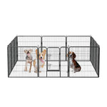 ZUN 32" Outdoor Fence Heavy Duty Dog Pens 12 Panels Temporary Pet Playpen with Doors 44577641