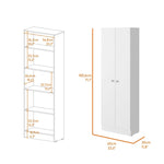 ZUN Buxton Rectangle 2-Door Storage Tall Cabinet White B06280488