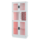 ZUN LED Wine Bar Cabinets with Wine Rack, Wine Bottle Rack, Storage Cabinet for Kitchen, Dining Room, WF320363AAK