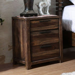 ZUN 1pc Nightstand Only Transitional Rustic Natural Tone Solid wood Felt Lined Drawers Metal Handles B011135934