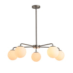 ZUN Modern American living room simple golden chandelier glass lampshade 5 bulbs W116960130