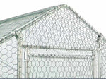 ZUN Large Metal Chicken Coop, Walk-in Chicken Run,Galvanized Wire Poultry Chicken Hen Pen Cage, Rabbits W121263938