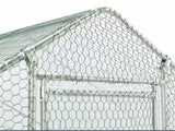 ZUN Large Metal Chicken Coop, Walk-in Chicken Run,Galvanized Wire Poultry Chicken Hen Pen Cage, Rabbits W121263937
