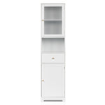 ZUN FCH MDF Spray Paint Upper And Lower 2 Doors 1 Pumping 1 Shelf Bathroom Cabinet White 84098725
