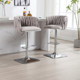ZUN COOLMORE Vintage Bar Stools with Back and Footrest Counter Height Dining Chairs 2PC/SET W1539134442