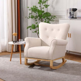 ZUN Baby Room High Rocking Chair Nursery Chair , Comfortable Rocker Fabric Padded Seat ,Modern High W136158990