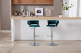 ZUN Set of 2 Bar Stools,with Chrome Footrest and Base Swivel Height Adjustable Mechanical Lifting Velvet W1249123964